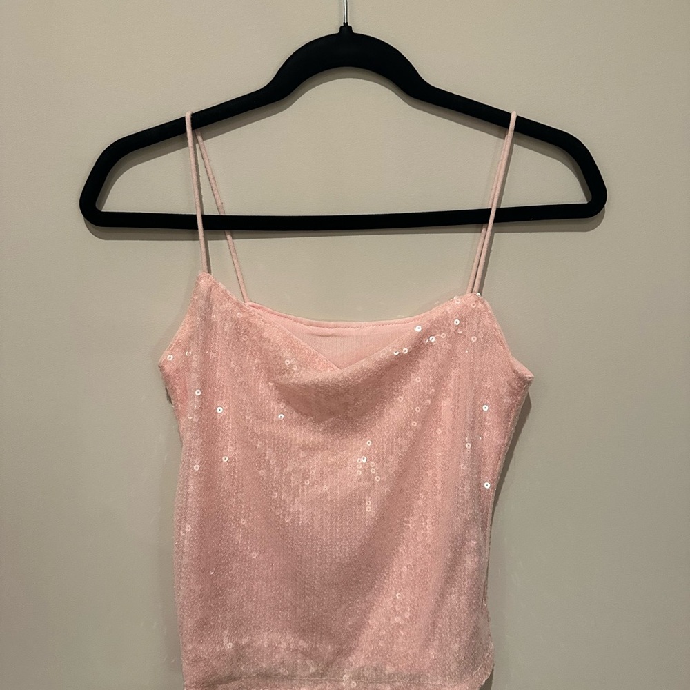 Missguided + Light Pink Sequin Camisole
